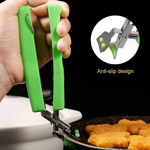 Hot Bowl Gripper Clips Rustfrit Stål Henter Tang Grillpande Håndtag, Gryde Pan Gripper