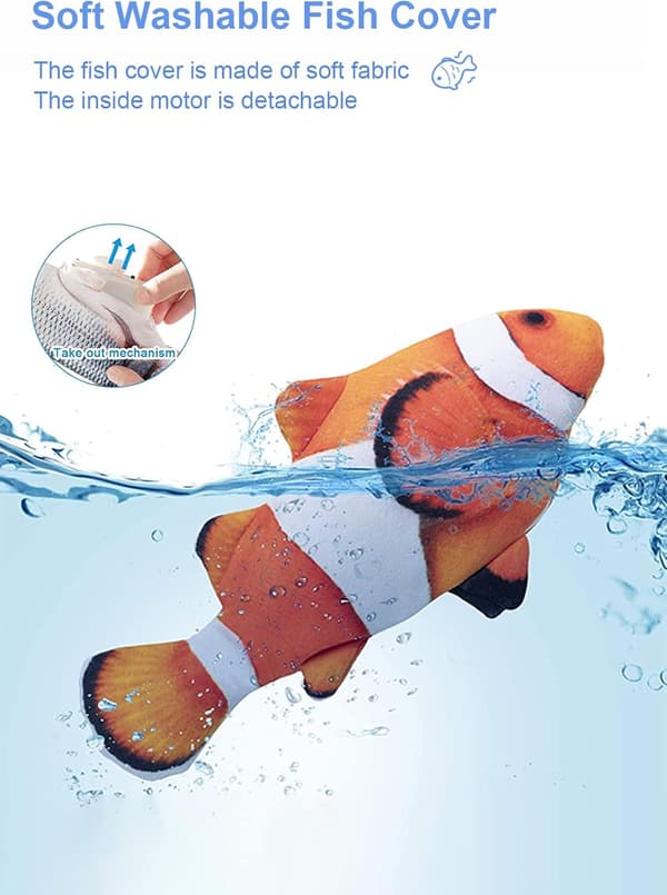 Flopping Fish 10,5\", Opgraderet til 2022, Bevægelig Kattekicker til