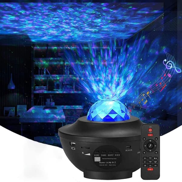 LED Galaxy Lampe - Stjernehimmel Lampe/Natlampe, Stjernehimmel Projektor, Sort