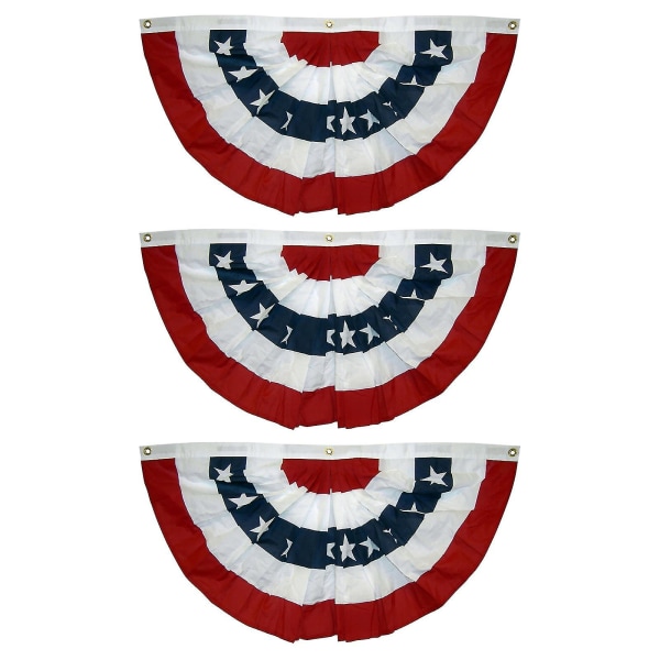 Amerikansk Foldet Fanflag USA Amerikansk Bunting Dekoration Print Patriotiske Stjerner og Striber med Canvas Titel