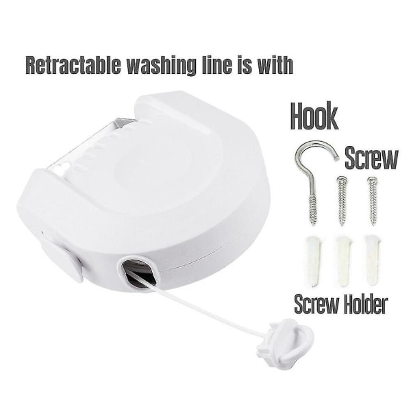 30m Retractable Clothes Reel Double Washing Line Wall Mounted Outdoor