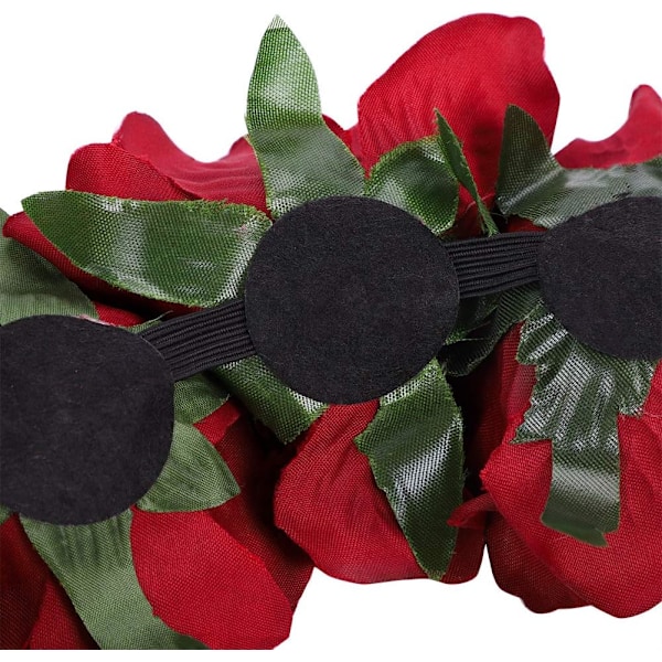 Blomsterkrans Hårband Bohème Bröllop Blomster Hårkrans Bröllop Hårband Garland Boho Blommig Hårband Krona Hårtillbehör, M, Röd Red 1 count (Pack of 1)