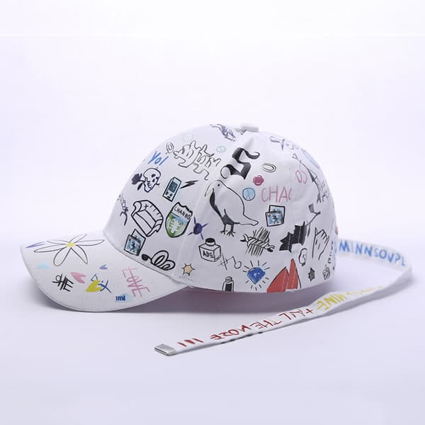 Graffiti-hatt justerbar doodle baseballcaps for menn kvinner E