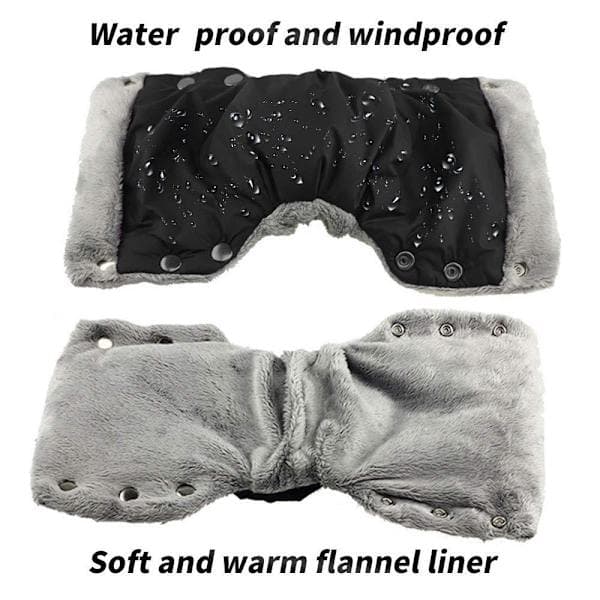 1 par klapvognshandsker, varme klapvognshandsker sorte 150