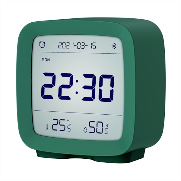 Bluetooth-väckarklocka, App-styrd Digital Smartklocka med Datum, Tid, Temperatur, Luftfuktighet, Snooze-funktion, 16 Alarm och 8 Ringsignaler green
