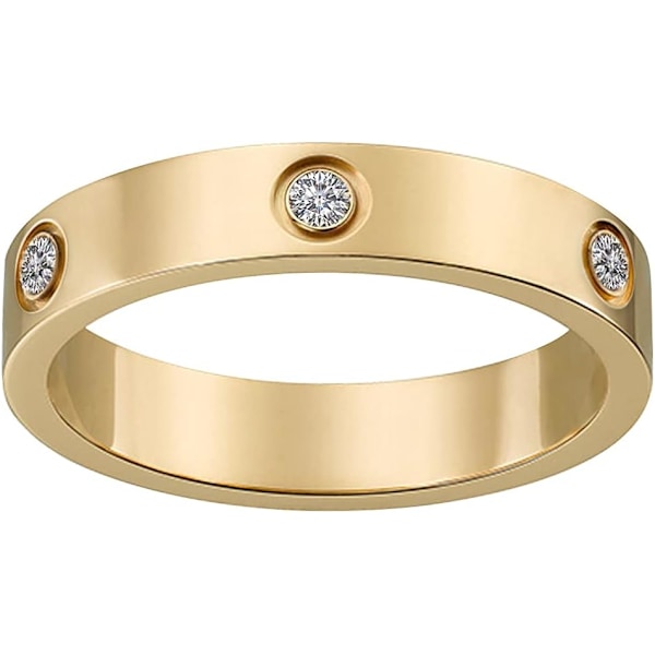 18K Guld Silver Rose Pläterad Kärleksring Kubisk Zirkonia Löftesring Vigselring Smycken Födelsedagspresenter för Kvinnor Tonårsflickor gold 8