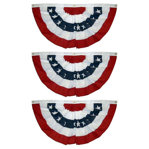 Amerikansk plisseret vifteflag USA Amerikansk grendekorationstryk Patriotiske stjerner og striber med lærredstitel