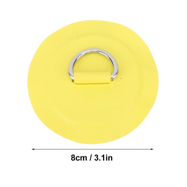 D-ring Patch Rund Lätt D-ring PVC-patch för uppblåsbar båt Surfbräda Stand Up Paddleboard 4 st Gul