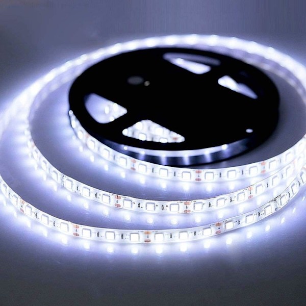 Viileä Valkoinen LED-Nauhavalo, 16,4ft/5M 12V 6500K SMD5050 300LEDs IP65 Vedenkestävä Leikattava Joustava LED-Nauhavalo Keittiön Baarin Kaapin Peilille Cool White Waterproof