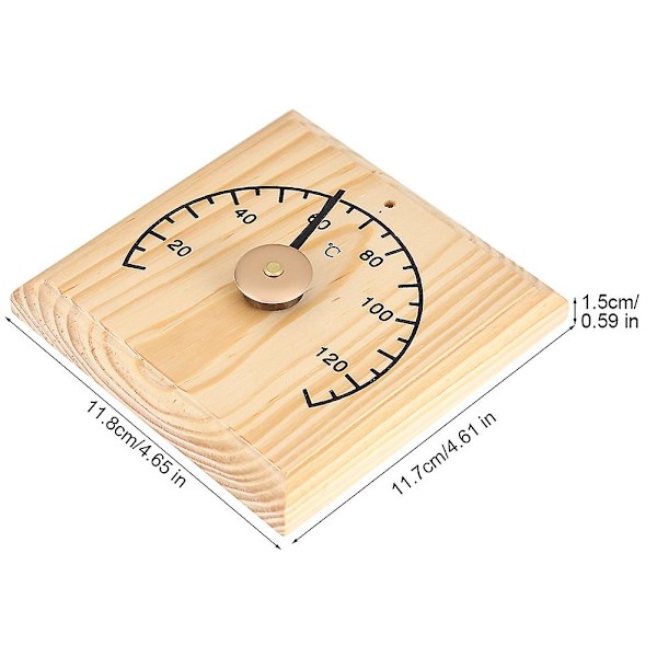 0~140 Trätermometer Temperaturdisplay för Basturum Väggmonterad