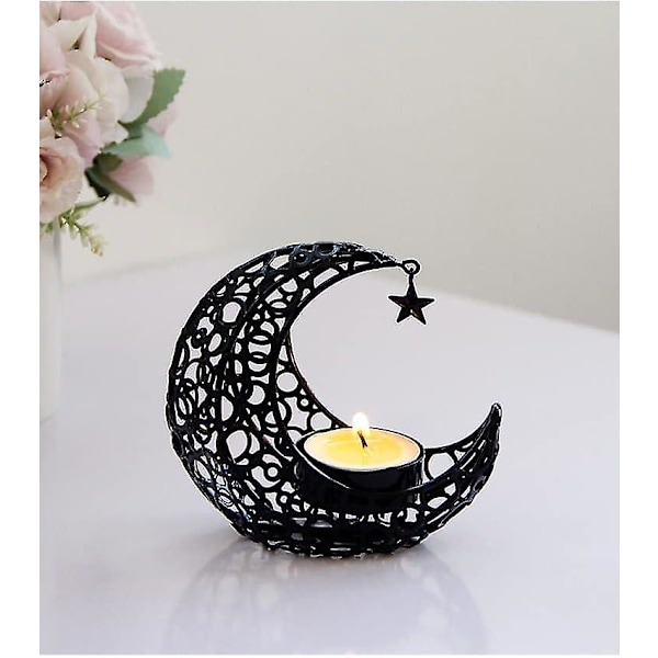 Metallisk Måne Tealight Ljusstake Stativ Dekorativ Tealight Ljusstake Te Ljusbricka För Hem /trädgård /bröllop
