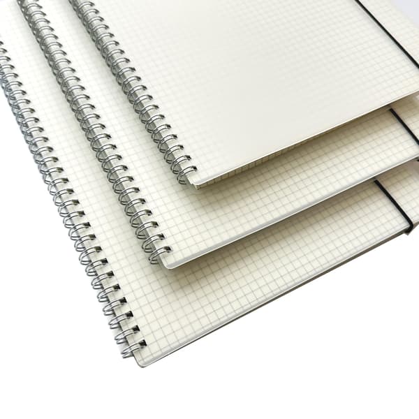 Sæt med 3 spiralnotesbøger (A4/A5-størrelser), 80 g/m² gitterpapir, spiralnotesbog (A4)