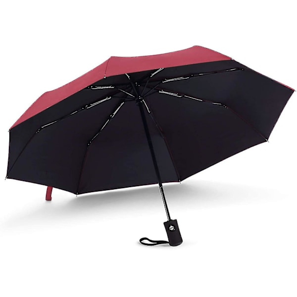 Parasol Foldbar Parasol Stormsikker Op til 140 Km/t, Vindtæt Storm Foldbar Parasol, Automatisk Åbn-luk Foldbar Parasol, Kompakt Foldbar Rejse G