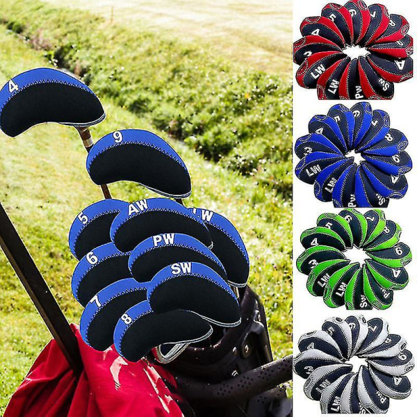 12 st/ set Golfklubba Iron Head Cover Protector Neopren Golf Protective-headcover