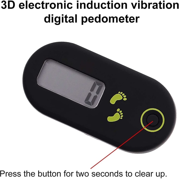 Mini stegräknare Clip 3d Digital stegräknare Kaloriräknare Bärbar stegräknare För jogging Vandring Löpning Gång