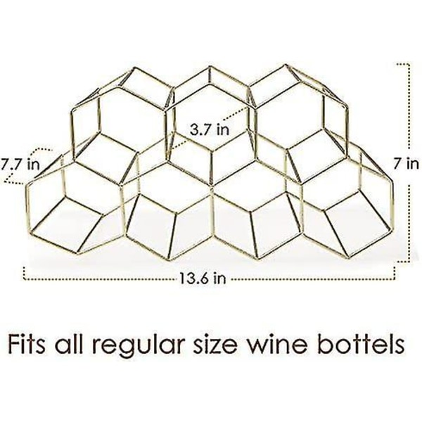 Benkeplate vinstativ - 7 flaskeholder for vinoppbevaring, stativ vinstativ for kjøkken
