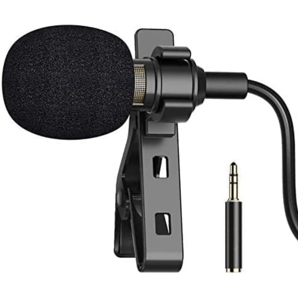 Mkk Lapel Microphone, 3,5 mm Professionell Lavalier-mikrofon för intervju, Clip On-mikrofon rundstrålande kondensatormikrofon för telefon, PC, bärbar dator, Ds