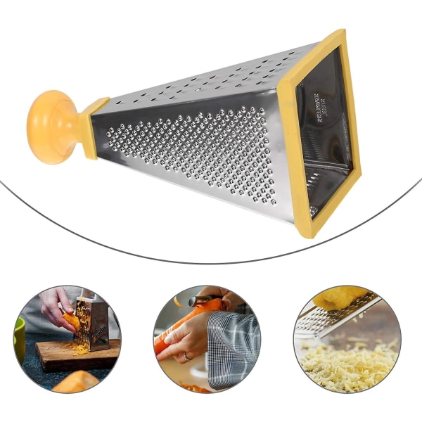 Grater Multifunctional Stainless Steel Shredded Device Vegetable Slicer Professional Box Grater For Cheese Vegetables Ginger (1pc, Yellow)