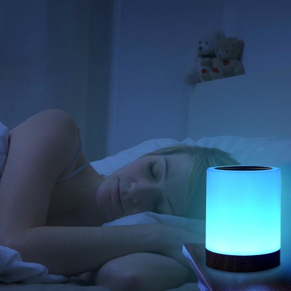 Led nattlampa, sänglampa för barn med pekkontroll och USB uppladdningsbar färgskiftande Rgb dimbar bordslampa för sovrum och vardagsrum