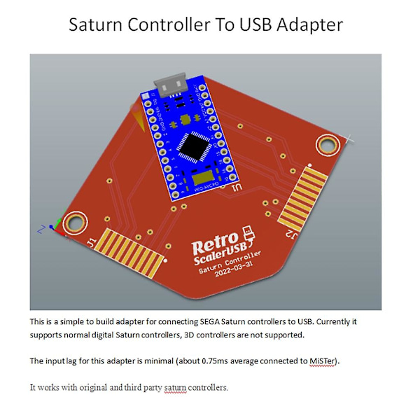 1 stk. spillkontrolleradapter Forsegasaturn håndtak USB-adapter