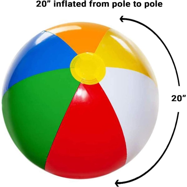 12 kpl 20 tuuman rantapalloa, täytettävä sateenkaarenvärinen loma uima-allasjuhlalelu, puhallettavat kesäiset ulkoilmapelit Rainbow 12pcs