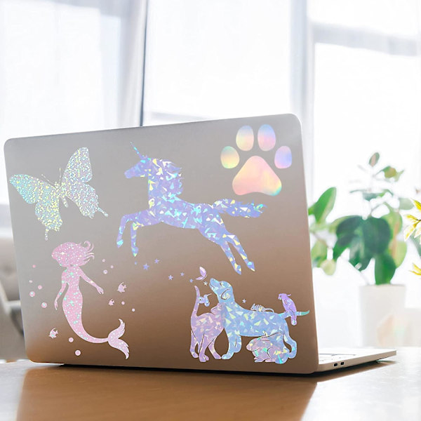 40 arkkia holografista itseliimautuvaa paperia, läpinäkyvää A4-kokoista kalvoa, vedenpitävää itseliimautuvaa, 11,7 x 8,3 tuumaa (jalokivi, piste, väri,