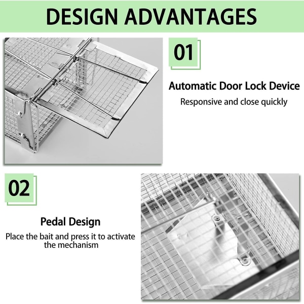 Catch Trap, 2 kpl Catch Trap häkki, uudelleenkäytettävä rotan ansa hiirrottien ja muiden samankokoisten jyrsijöiden pyydystämiseen (helppo) (2 kpl)