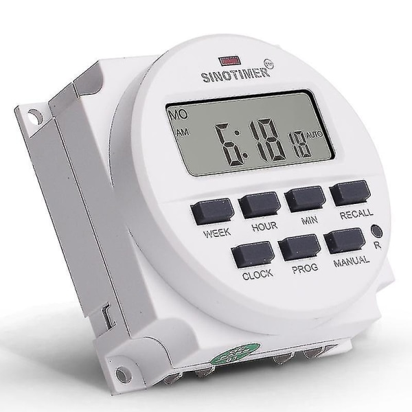 Sinotimer 15.98 Tums LCD Digital Timer 12V DC 7 Dagar Programmerbar Tidbrytare TM618N