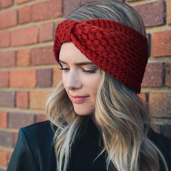4 Pak Crochet Ørevarmere Hårbånd Blødt Strikket Turban Stræk Hårbånd Varmer til Kvinder Vinter 4 Pack Style 2343