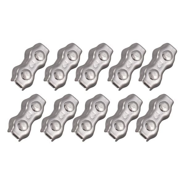 11 stk. Rustfrit Stål Wire Rope Klemmer + Kabel: 10 stk. 3mm Duplex Klips Wire Kabel Rope Greb Klemmer
