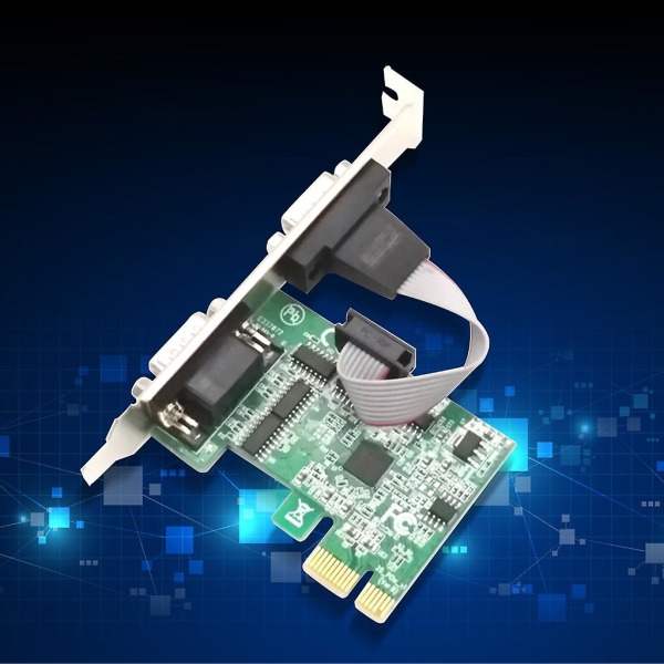 Rs232 Pci För Express Pcie Till 2 Seriell Db9 Adapterkort Rs-232 Snabb Ax99100 Chip