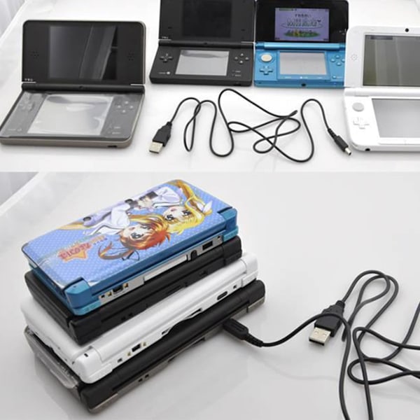 2 Stycken 3DS Laddare 1.2M Laddningskabel USB Laddningskabel för Nintendo DSI/3DS/3DS XL/NEW 3DS/NEW 3DS XL/New 2DS XL/New 2DS/2DS XL/2DS/Dsi XL