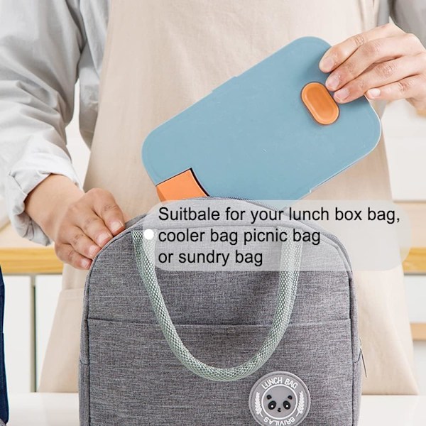 Lunch Bag Tote Bag för kvinnor Bred Öppen Isolerad Kylare Väska Vattenavvisande Termisk Läckagesäker Lunch Organizer för Män Flickor Utomhus Picknick Arbete Grey