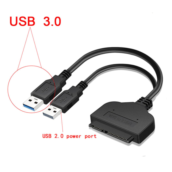 USB SATA-sovitinkaapeli SATA 3 - USB 3.0 2.0 Helppokäyttöinen asemajohto 6 Gt 2,5 tuuman kiintolevyille