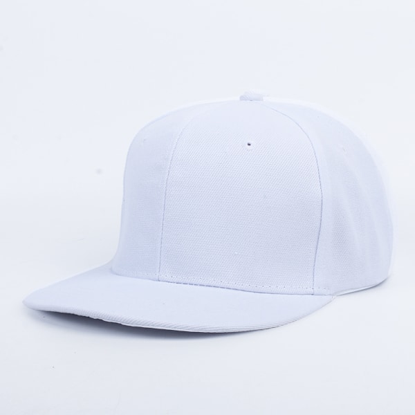 Klassisk Hatt Keps Hip Hop Stil Platt Skärm Blank Enfärgad Justerbar Storlek white