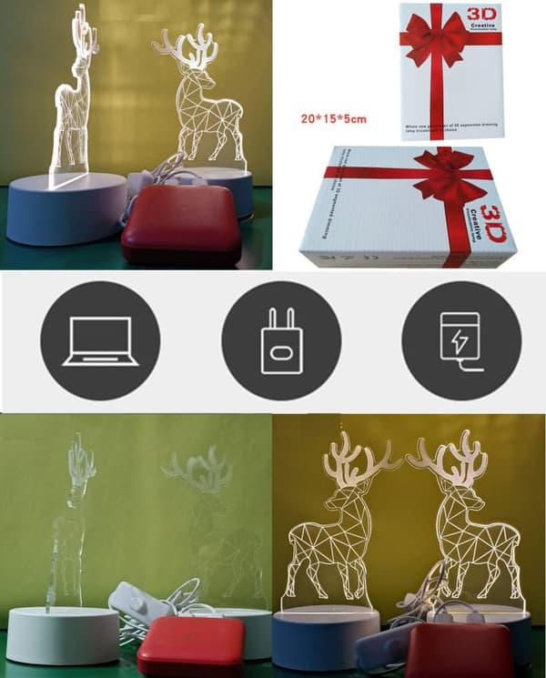 3D Liten Nattlampe, Barnas Soverom Plug-in Led Lys