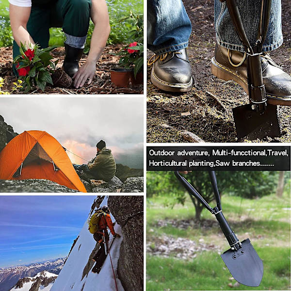 Militärvikbar Campingspada, Multifunktionell Vikbar Spade Mini Grävspade Med Bärväska För Överlevnad Camping Utomhus (1st, Slumpmässig Färg)