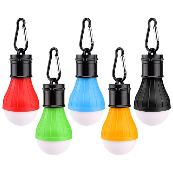 5 st Campinglampor LED Tältlampor med Karbinhakar Utomhus Mini Campinglykta Bärbar LED Tältlykta [Energiklass A]