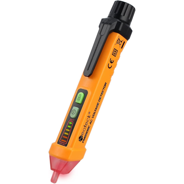 Elektrisk tester, 12-1000v berøringsfri spændingsdetektor, fase/neutral ledningstest, lyd- og lysbuzzer, lommelygte, Ac 50-500hz, Ncv spændingstester P