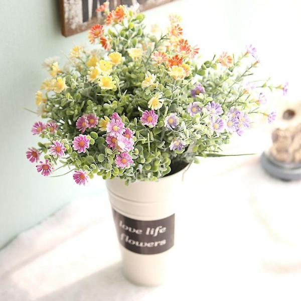 Idyllisk minimalistisk krysantemum indicum kunstig falsk blomsterplanter hjemmedekorationsbryllupsbuket