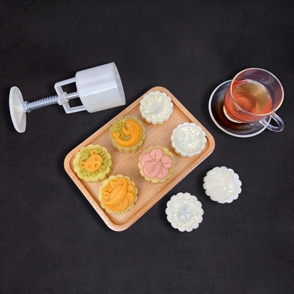Mooncake Molds -festivaali Tee itse käsinpuristin Jälkiruokamuotit Keittiön leivonnaisten koristelu