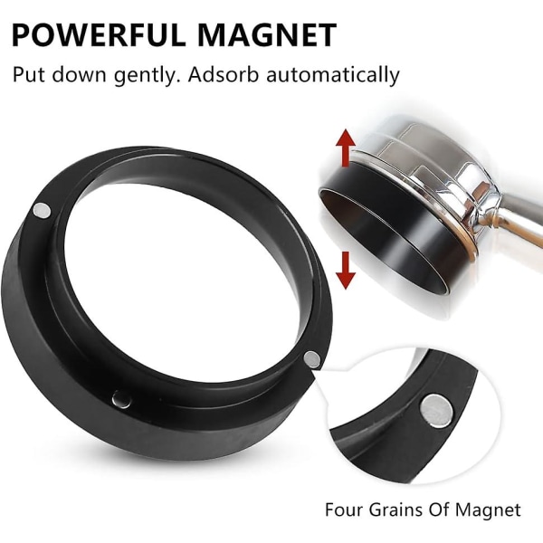 58 mm Espresso Doseringstragt, Kaffehåndtag, Kaffe Dosering Ring, Espresso Dispensering Værktøj, Espresso Maskine Tilbehør Til 58 mm Håndtag (sort)