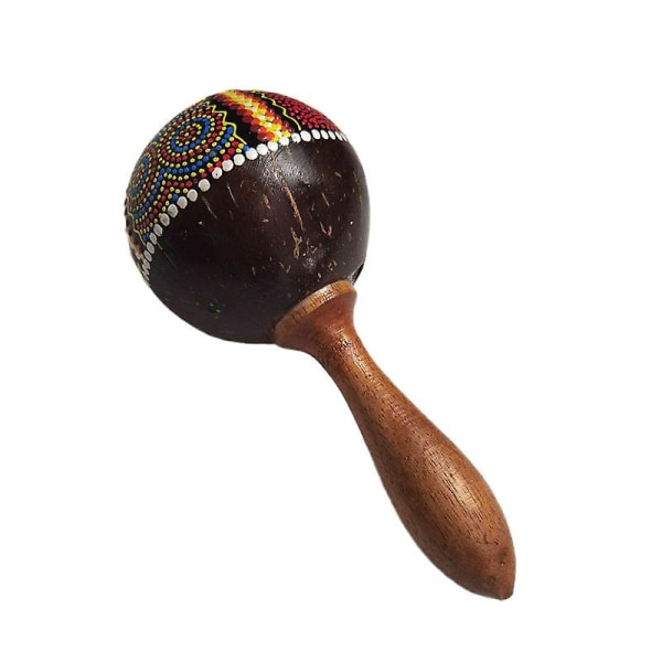 Coconut Shell Sand Hammer Hand Rangle Percussion Musikinstrumentgave (1 stk, brun)