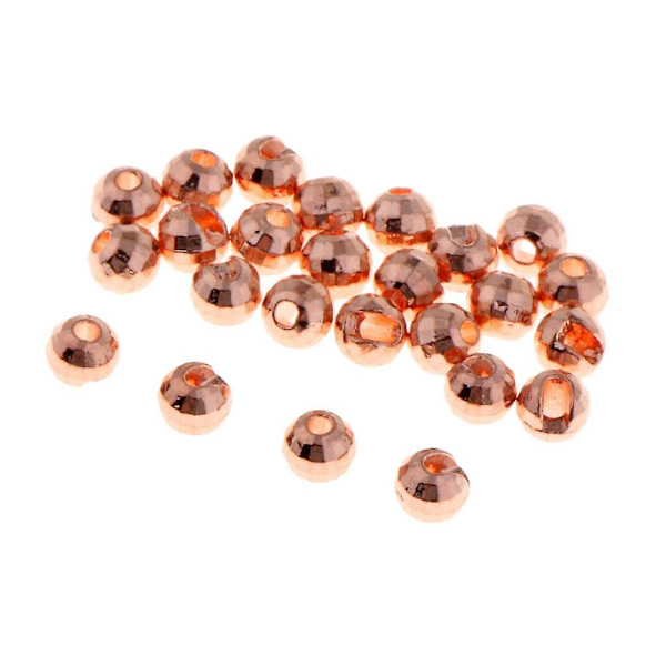25 st Tungsten Flugbindnings-Beads med Spår, Diamantformade, 3 mm Koppar