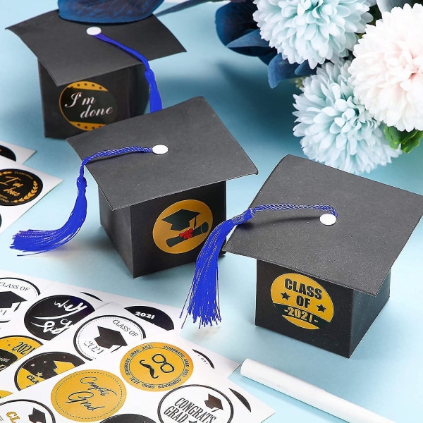 20 stk. Graduation Caps Gaveæske Slik Sukkerboks Dekorationer Til Fyldning af Slik Sukker Chokolade Souvenir På Graduation Party Favors Dekor Party Tilbehør