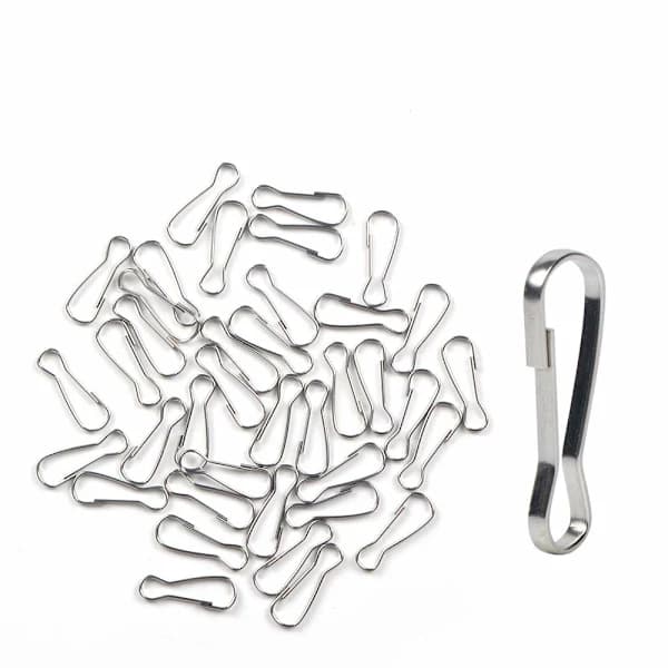 100 stk 304 rustfritt stål metallfjærkrok, rustfri