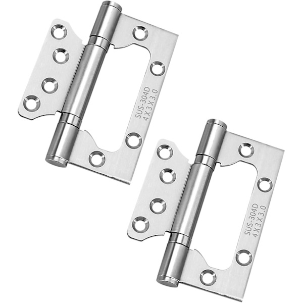 4x rustfrie ståldørhængsler, rektangulære dørhængsler