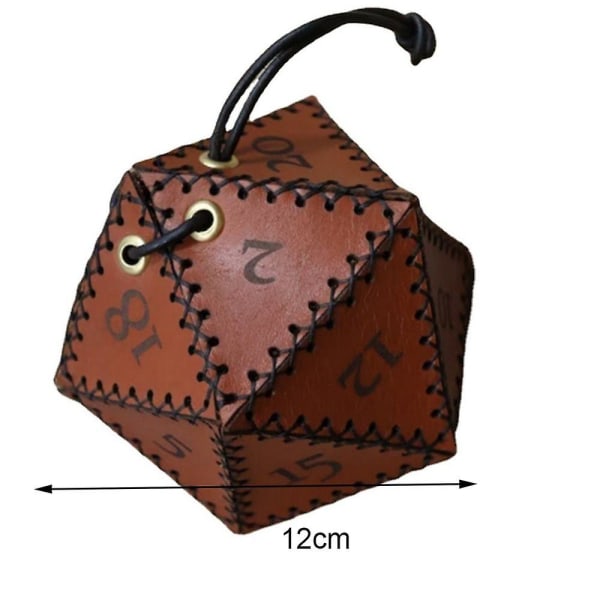 Læder Terningpose Polygon Opbevaringspung Med Snøre Til Brætspil