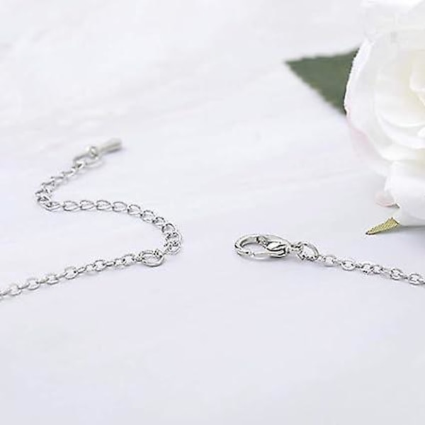 Trendigt halsband korshängande kedja smycken för kvinnor och flickor (silver)