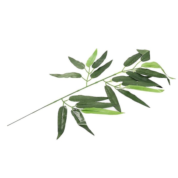 100 st konstgjorda gröna bambu-blad, falska gröna växter, grönska blad för hem, hotell, kontor